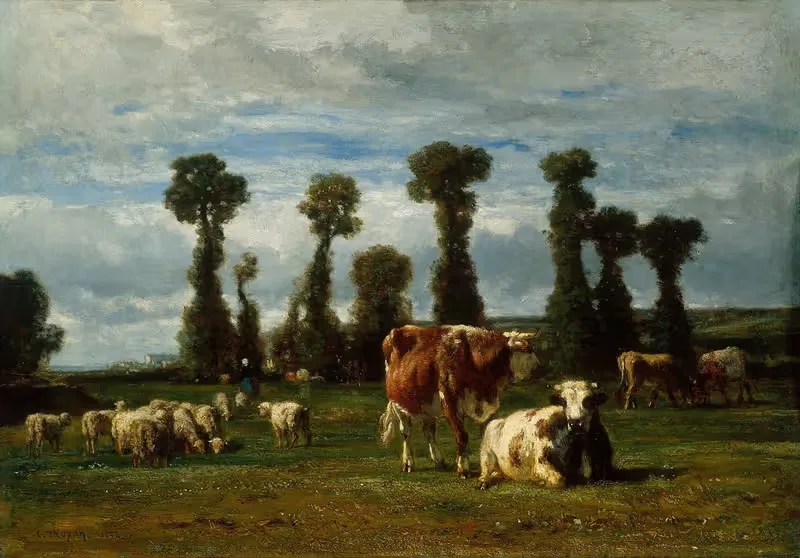 Pasture in Normandy by Constant Troyon, 1852 — digital art print download