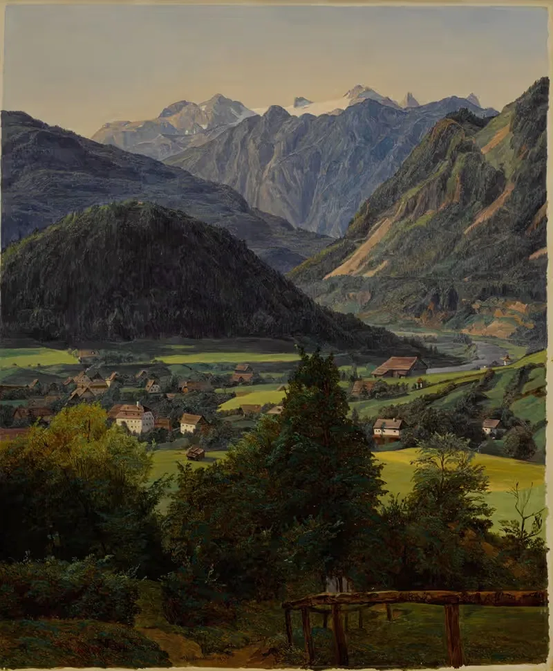 The Dachstein seen from the Sophienplatz — Ferdinand Georg Waldmüller