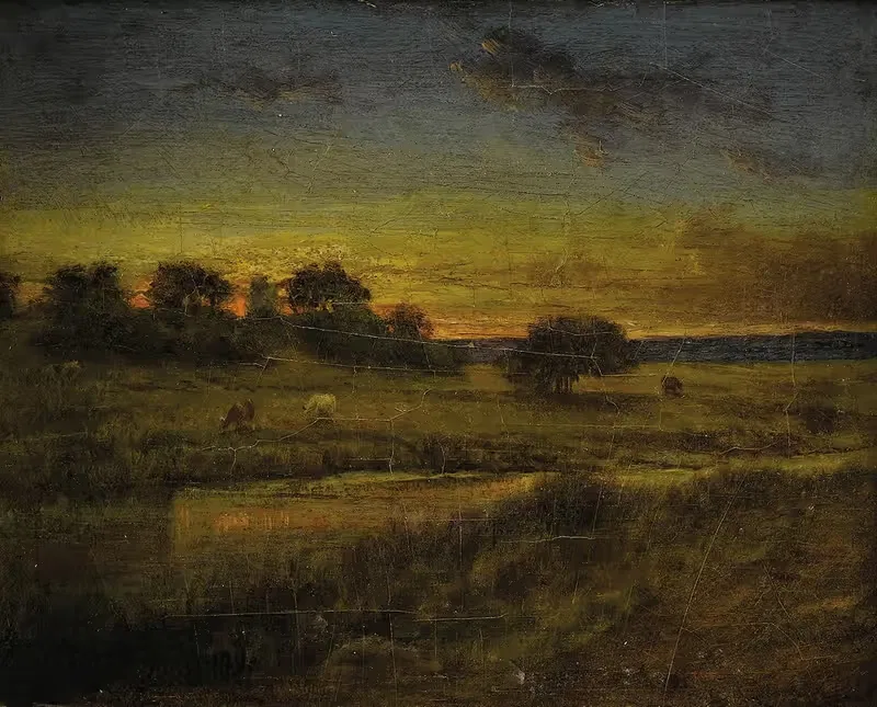 Пастбище на рассвете by Джордж Иннес, 1891 — digital art print download