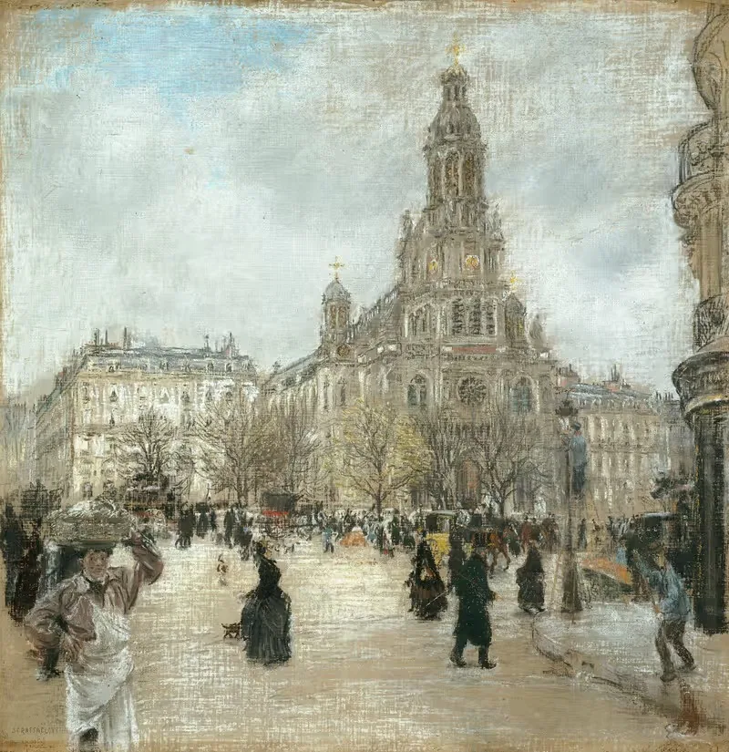 Площадь Триниité, Париж by Жан Франсуа Раффаэлли, c. 1886 — digital art print download