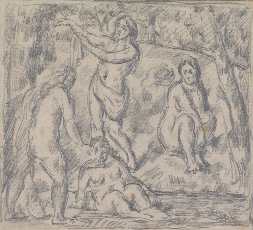 Study of Four Women Bathing — Поль Сезанн