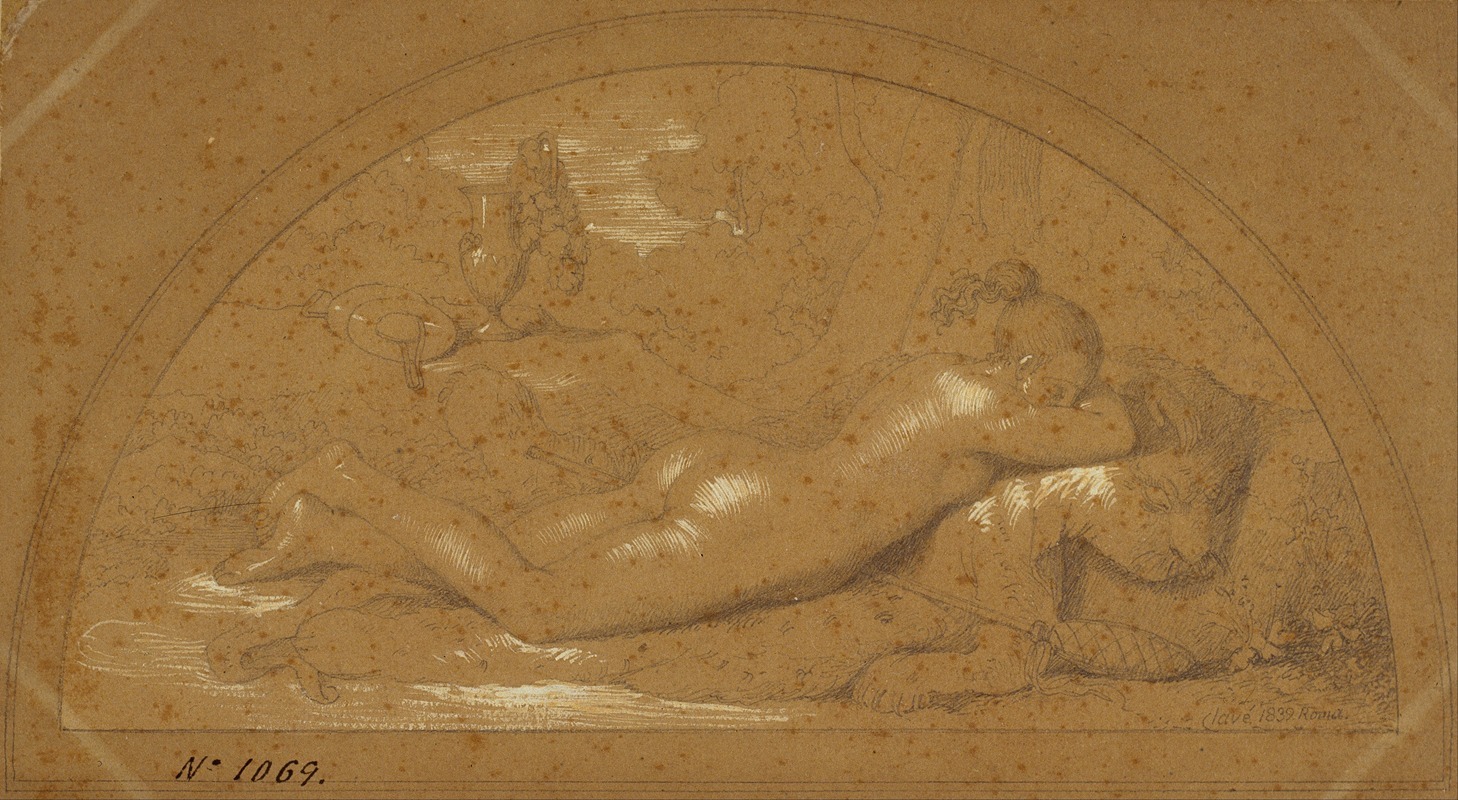 Female Nude by Пелегри Клаве, 1839 — digital art print download