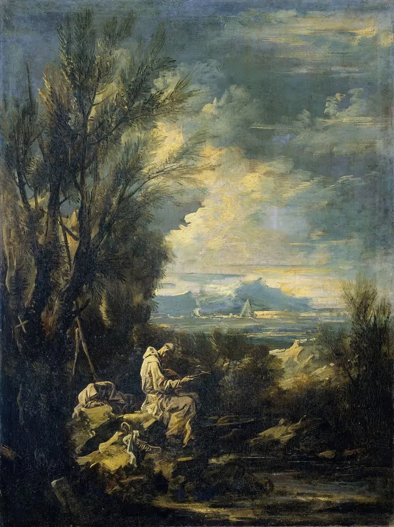 Пейзаж с святым Бруно by Алессандро Маньяско, 1700 - 1749 — digital art print download