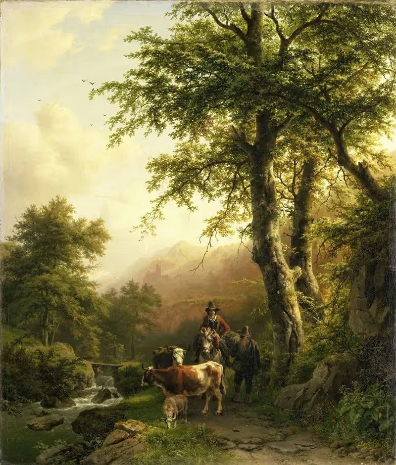 Итальянский пейзаж by Баренд Корнелис Кёккёк, 1848 — digital art print download