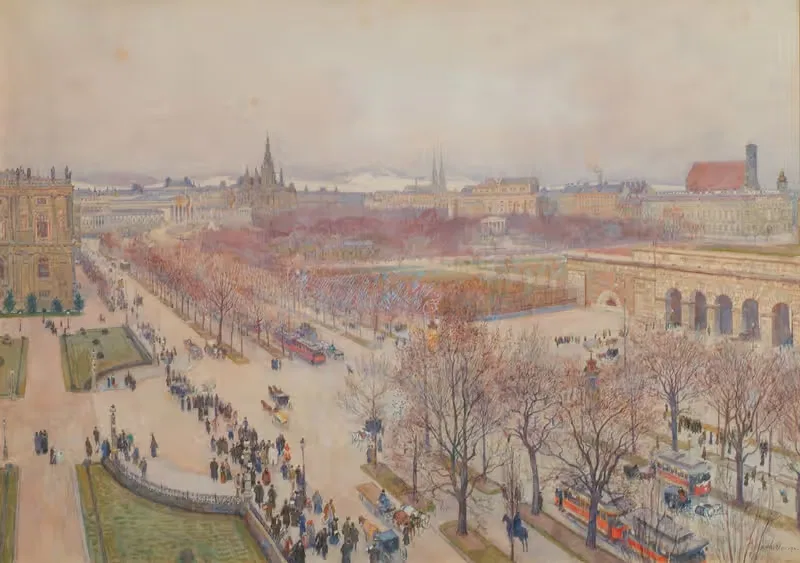 Кольцевая улица в Вене by Карл Мюллер, 1905 — digital art print download