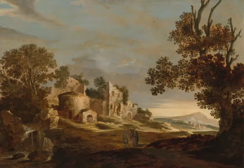 Landscape with Journey to Emmaus — Charles Cornelisz. de Hooch