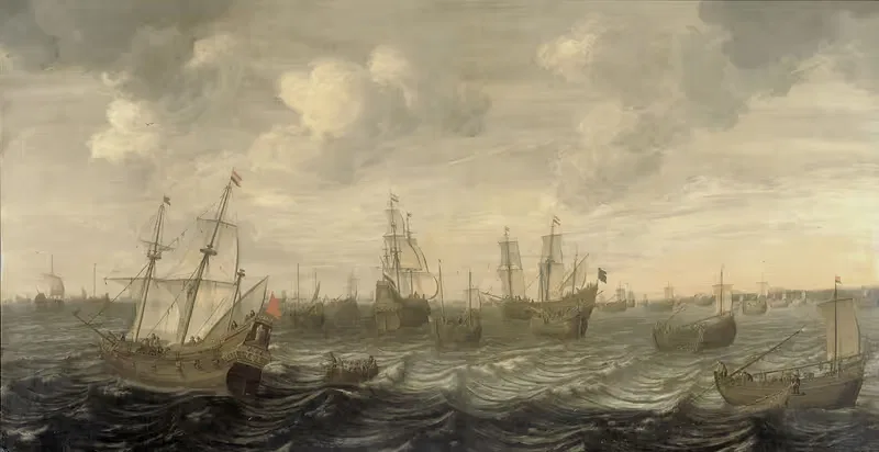 Голландский сельдевой флот под парусами by Корнелис Беелт, 1660 - 1701 — digital art print download