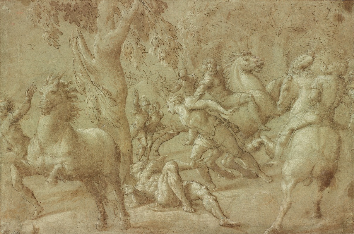 Conversion of St. Paul by Pordenone (Giovanni Antonio de'Sacchis), 1530 — digital art print download
