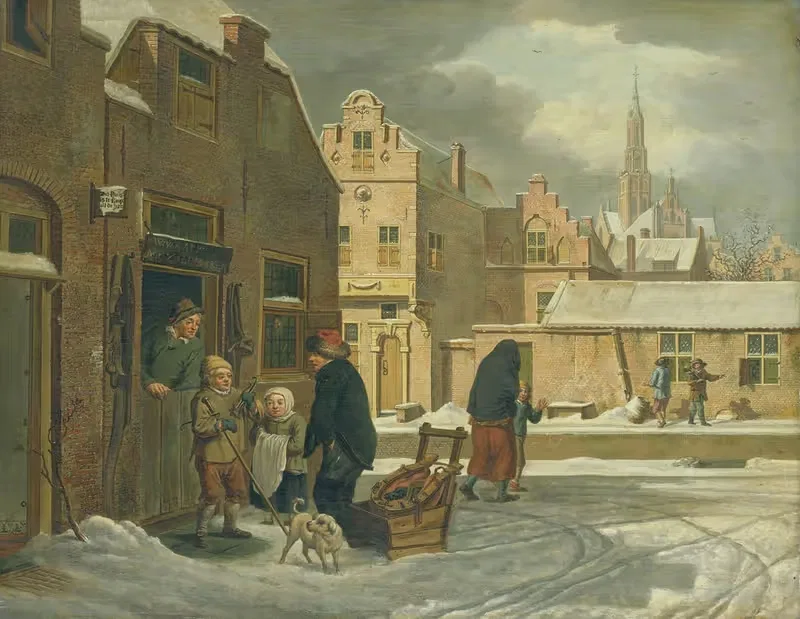 Городской вид зимой by Дирк Ян ван дер Лаан, 1790 - 1813 — digital art print download