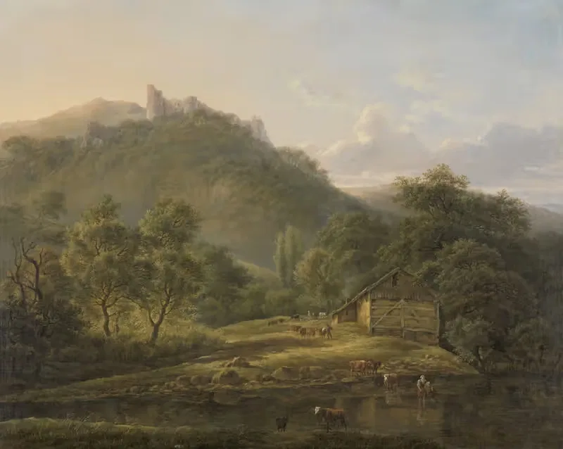 На реке Самбра by Эдуар Делвокс, 1826 - 1828 — digital art print download