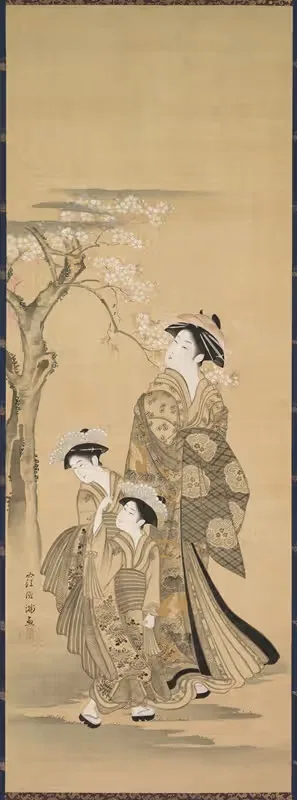 Woman and Two Children — Kubo Shunman