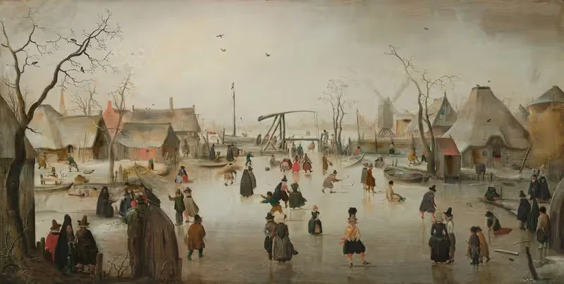 Катание на коньках в деревне by Хендрик Аверкамп, c. 1610 — digital art print download
