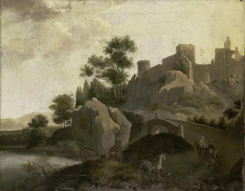 Итальянский пейзаж by Дж. Г. Шиблиус, 1680 - 1720 — digital art print download