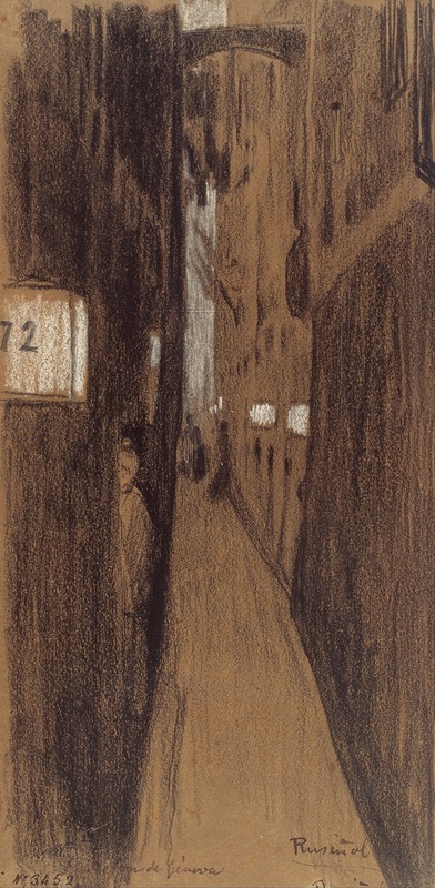 Alley in Genoa by Сантьяго Русиньоль, 1894 — digital art print download