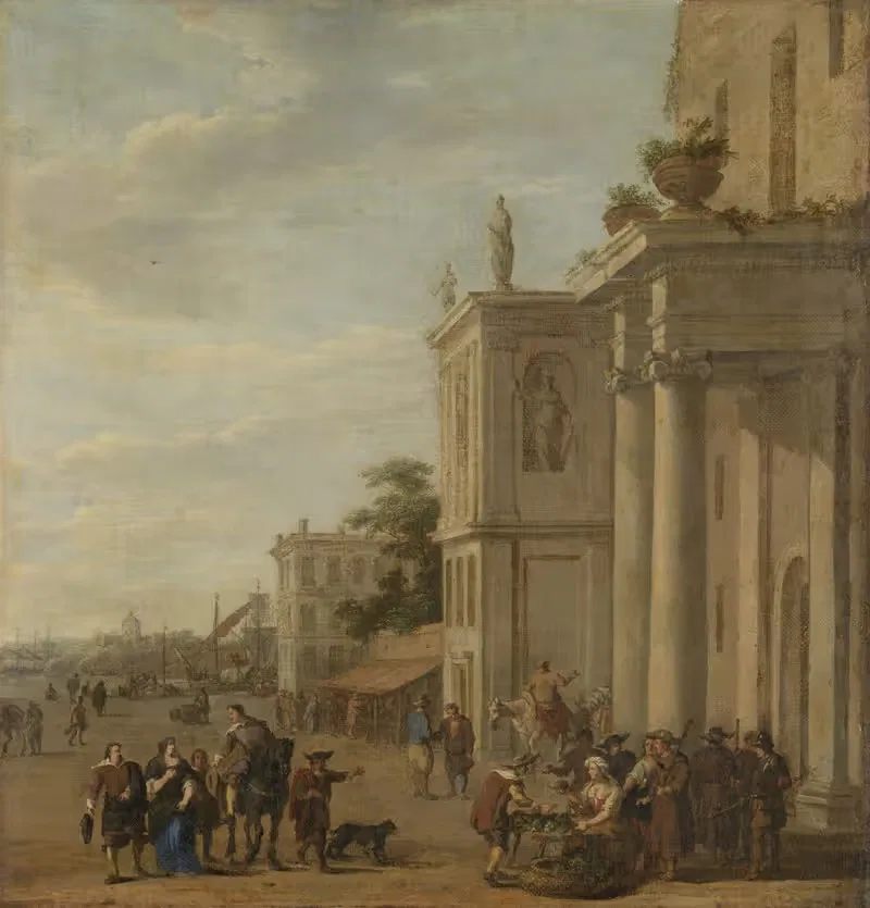 Итальянский рынок by Яков ван дер Ульфт, 1650 - 1689 — digital art print download