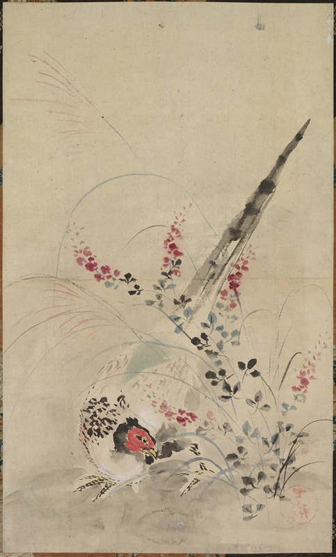Pheasant and Grasses by Ogata Kōrin — digital art print download