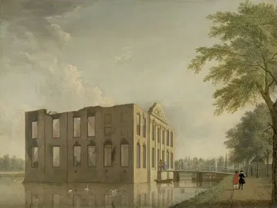 Замок Беркенроде в Химстеде после пожара by Ян тен Комп, 1747 — digital art print download