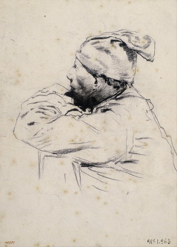 Farmer with 'Barretina' by Сантьяго Русиньоль, 1880-1885 — digital art print download