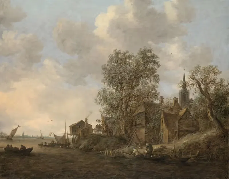 View of a Town on a River — Jan van Goyen