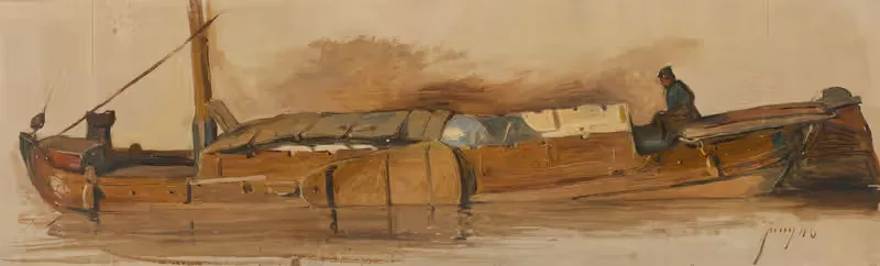 Длинная шхуна с шкипером by Ян Вайсенбрух, 1832 - 1880 — digital art print download