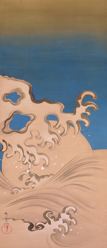 Moon and Waves by Suzuki Kiitsu — digital art print download