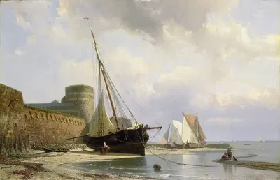 De bomvrije kazerne te Vlissingen by Johan Conrad Greive, 1850 - 1870 — digital art print download