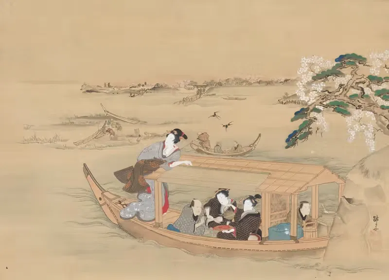 Boat to the Yoshiwara — Teisai Hokuba