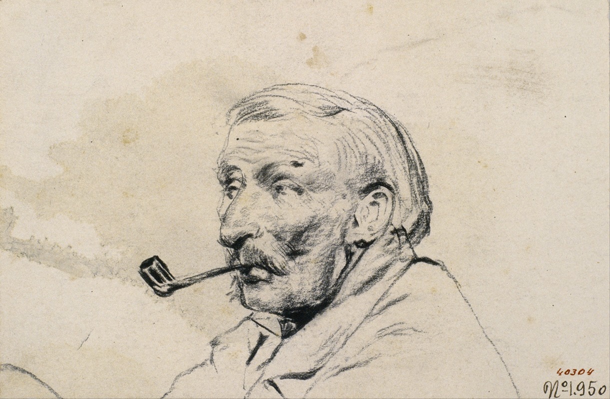 Head of a Man Smoking a Pipe — Santiago Rusiñol