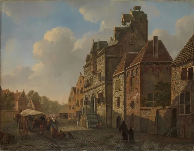 View in Dordrecht by Johannes Schoenmakers, 1819 - 1821 — digital art print download