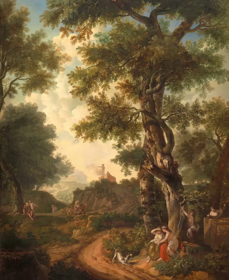 Аркадический пейзаж с путешественниками — Юриан Андриессен