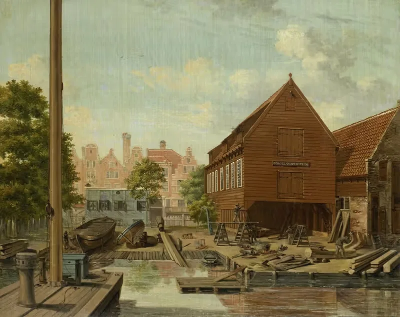 The Shipyard 'D'Hollandsche Tuin' on Bickers Eiland, Amsterdam — Pieter Godfried Bertichen