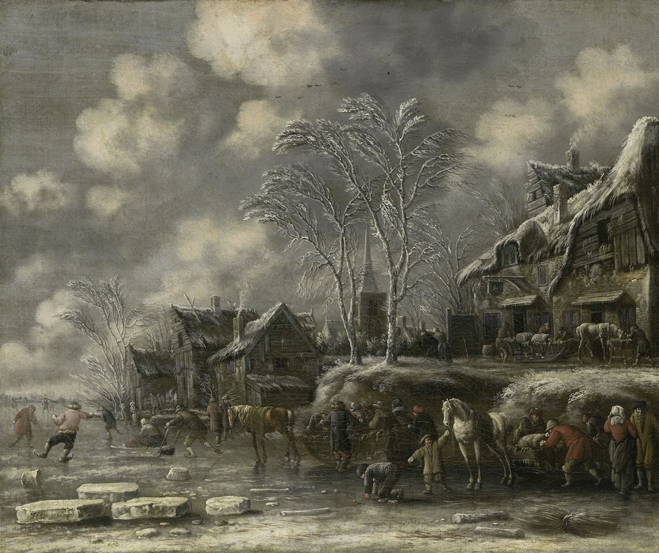 Зимняя сцена by Томас Хеереманс, 1675 — digital art print download