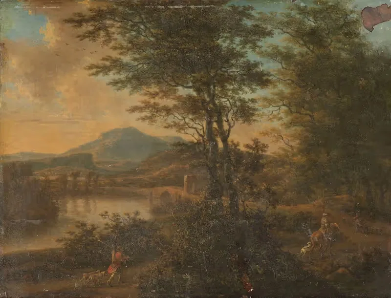 Итальянский пейзаж на закате by Виллем де Хейш, 1660 - 1692 — digital art print download
