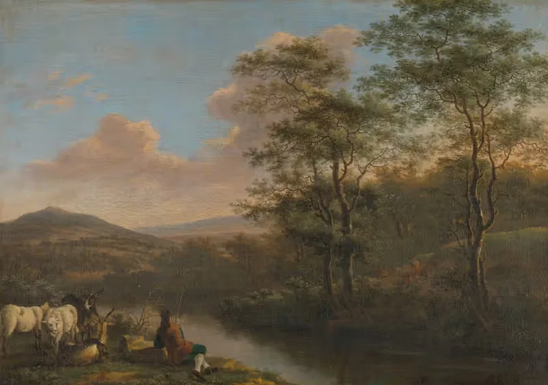 Итальянский пейзаж с отдыхающим пастухом by Виллем де Хейш, 1650 - 1692 — digital art print download
