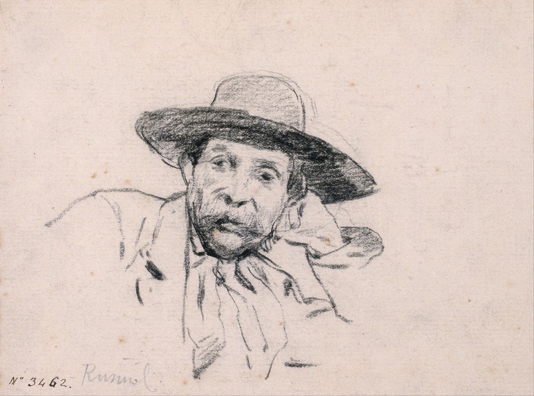 Study of a Male Head by Сантьяго Русиньоль, 1880-1885 — digital art print download