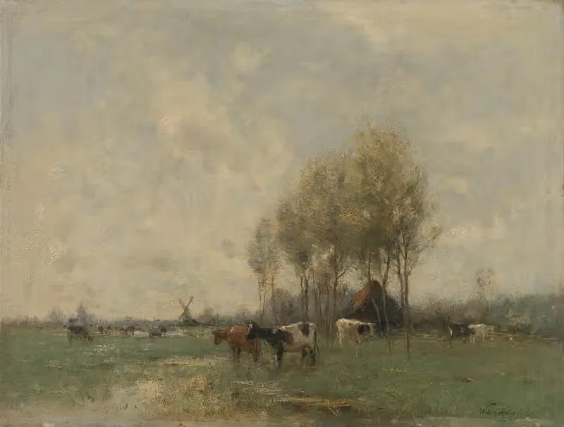 Weide met koeien by Willem Maris, 1880 - 1910 — digital art print download