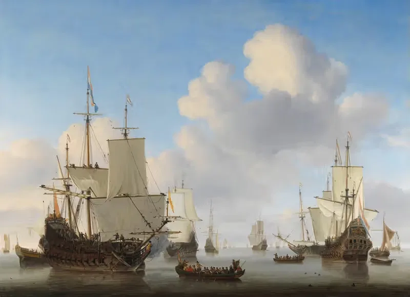 Dutch Ships in a Calm Sea — Willem van de Velde the Younger
