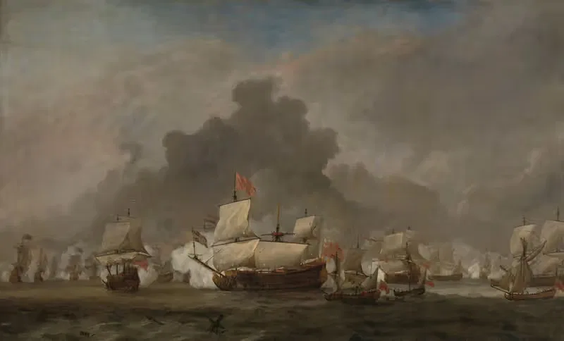 Морское сражение by Виллем ван де Вельде младший, 1691 — digital art print download