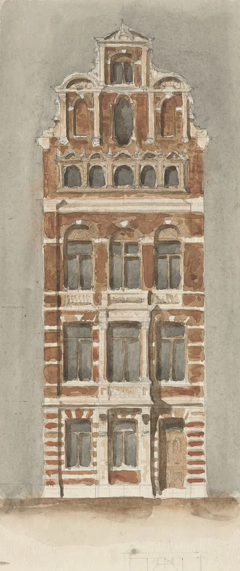 Ontwerp van de gevel van een stadshuis — Alexander Bleijs