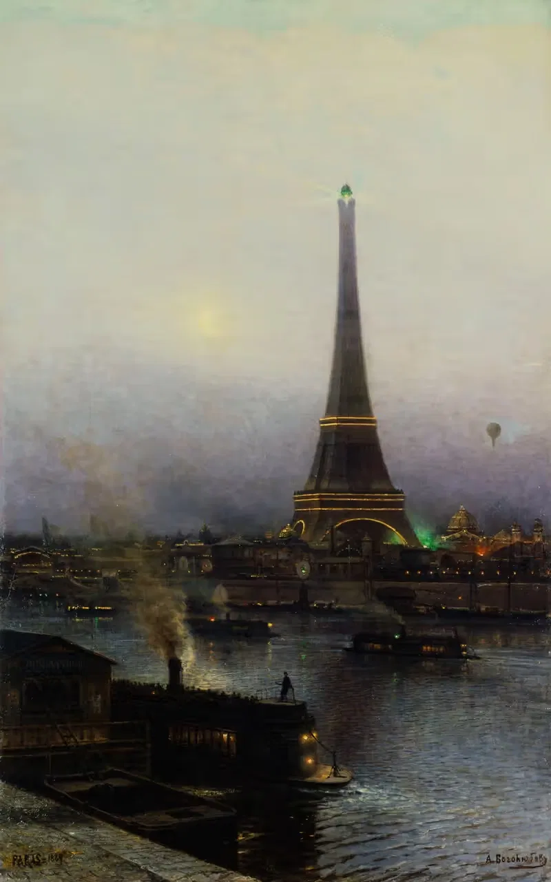 Эйфелева башня, ночью by Алексей Петрович Боголюбов, 1889 — digital art print download