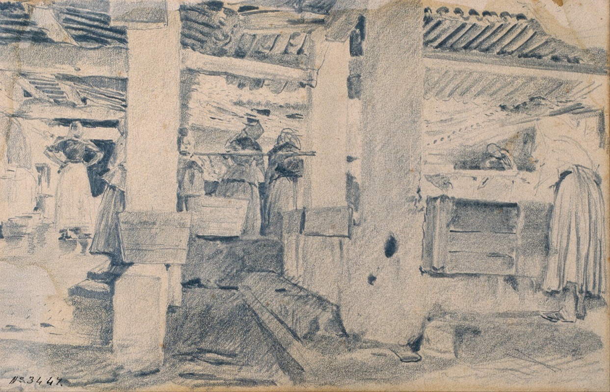 Washing Place Interior by Сантьяго Русиньоль, 1890 — digital art print download