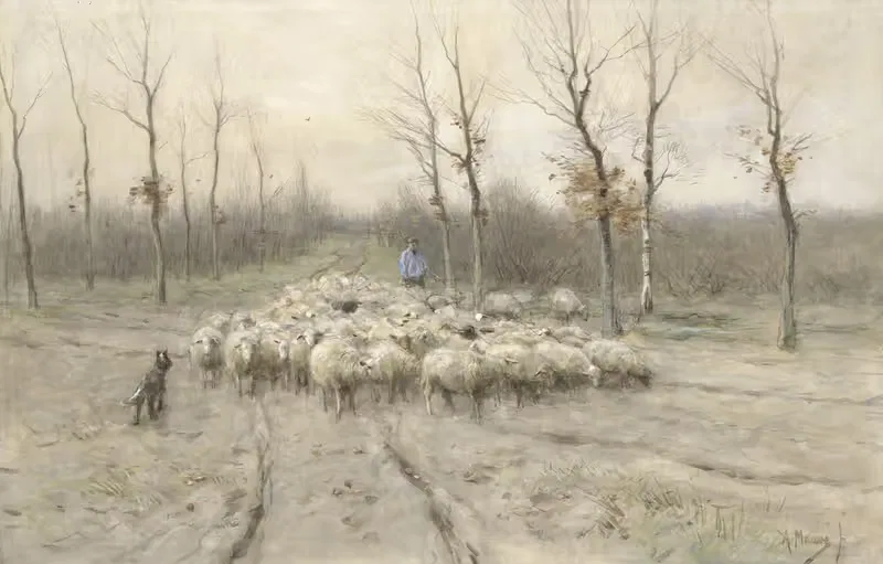 Schapenkudde op de heide bij Laren — Anton Mauve