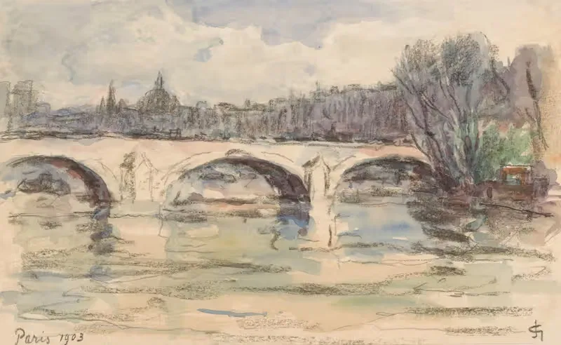 Мост через Сену, Париж by Карел Николас Сторм ван 'с-Гравесанд, 1903 — digital art print download