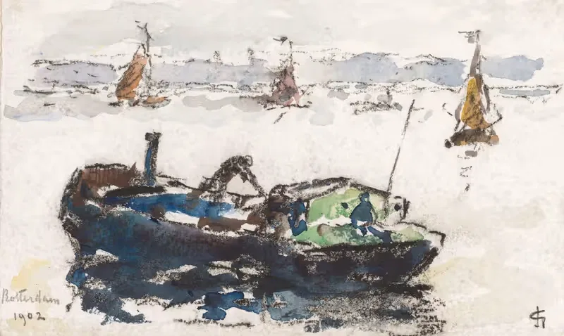 Gezicht op de Maas bij Rotterdam — Carel Nicolaas Storm van 's-Gravesande