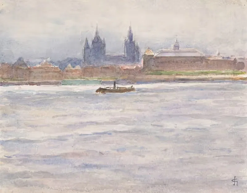 Вид на Майнц с реки by Карел Николас Сторм ван 'с-Гравесанд, 1894 — digital art print download