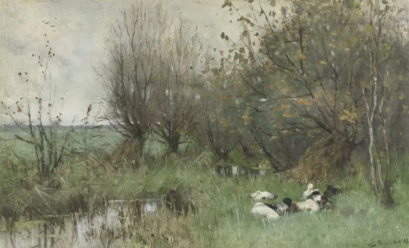 Утки у ивового леска by Гео Поггенбек, 1883 — digital art print download