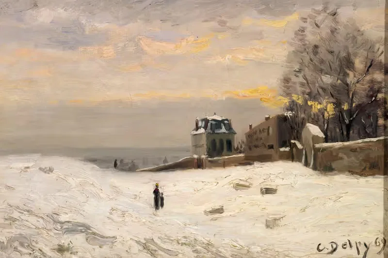 Снег в Монмартре by Ипполит Камиль Дельпи, 1869 — digital art print download