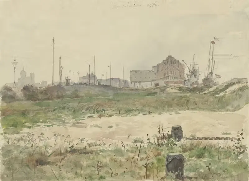 Handelskade, Amsterdam by Jan Hoynck van Papendrecht, 1886 — digital art print download