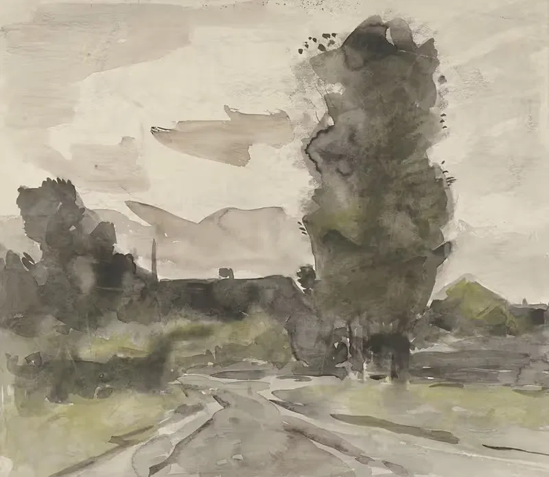 Landschap met weg by Jan van Essen, 1864 - 1936 — digital art print download