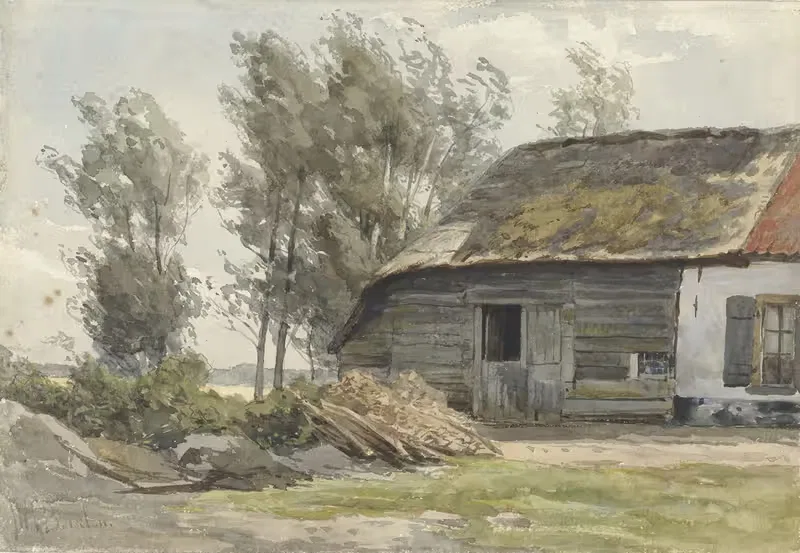 Boerenhofstede met schuur — Jan Willem van Borselen